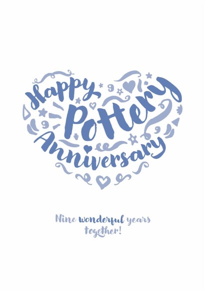 Classic Pottery Anniversary card - for your significant other or special couple created by Fatchair Print