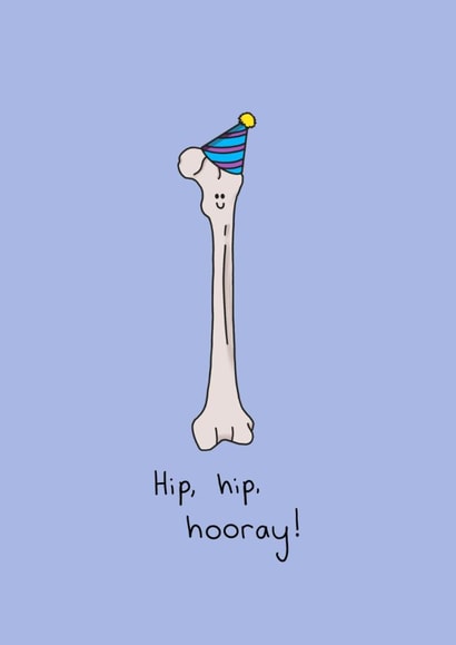 Cute Birthday/Congratulations Card - Hip Hip Hooray! - Bone created by Erin Berry