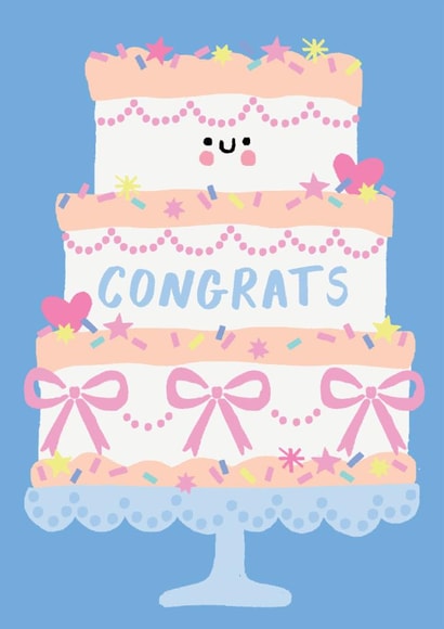 Cute Wedding Card - Congrats Cake created by by Rosie Banton
