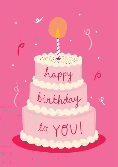 Classic Birthday Card - Cake created by Picture Purrfect Cards