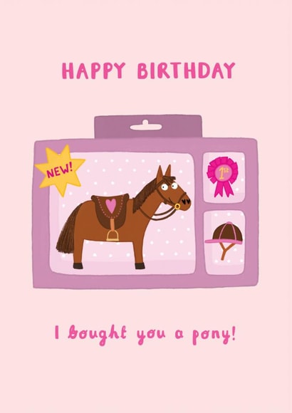 Cute Birthday Card - Pony created by Picture Purrfect Cards