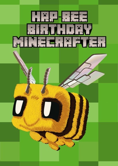 Minecraft Birthday Card - Movie - Bee created by Pink Peach Cards