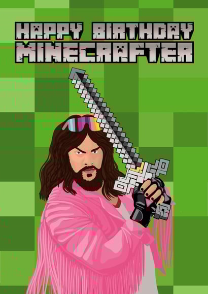 Minecraft Birthday Card - Movie - Garett created by Pink Peach Cards