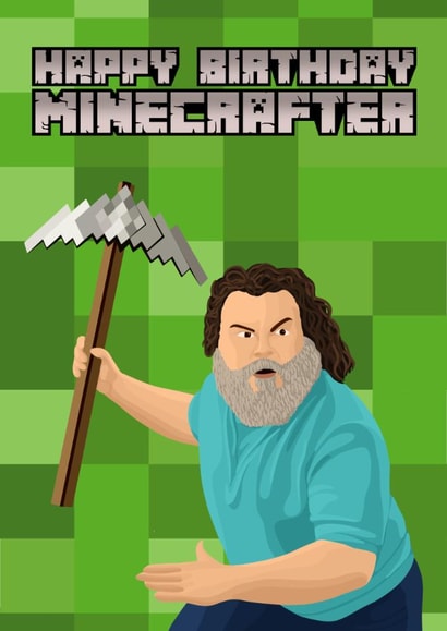 Minecraft Birthday Card - Movie - Steve created by Pink Peach Cards