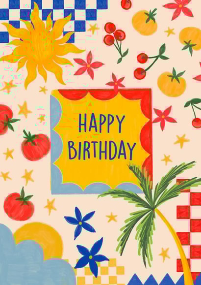 Arty Birthday Card - Summer - Sunshine created by Poppy & Mabel