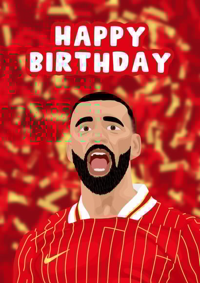 LFC Birthday Card - Premier League Champions - Mo Salah created by Pink Peach Cards
