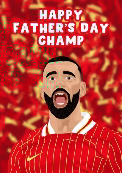 LFC Father's Day Card - Premier League Champions - Mo Salah created by Pink Peach Cards