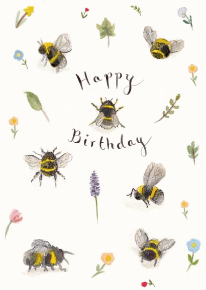 Classic Birthday Card - Bees created by Love Lucy Illustration