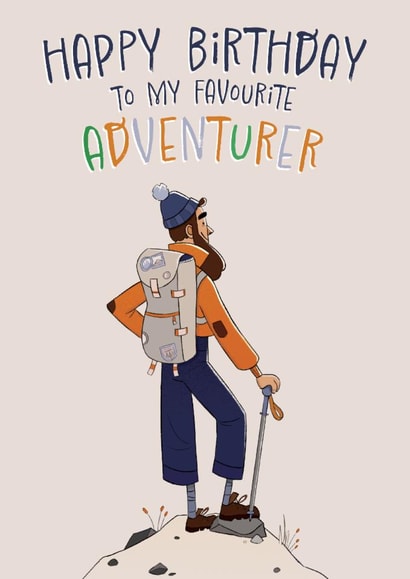 Cute Birthday Card - Favourite Adventurer created by Sarah Deane
