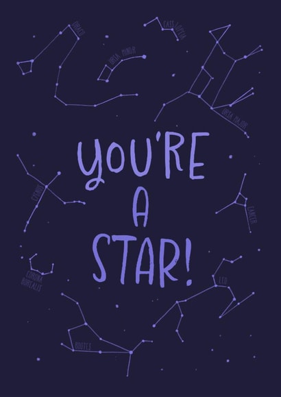 Fun Thank You Card - You're A Star - Stars created by Sarah Deane