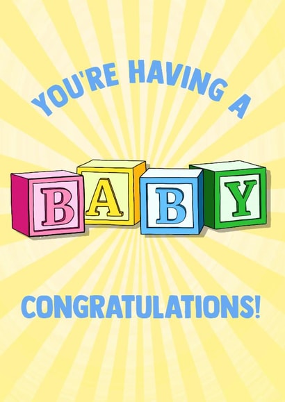 Fun Pregnancy Card - You're Having A Baby! - Congratulations! created by Poppy & Mabel 