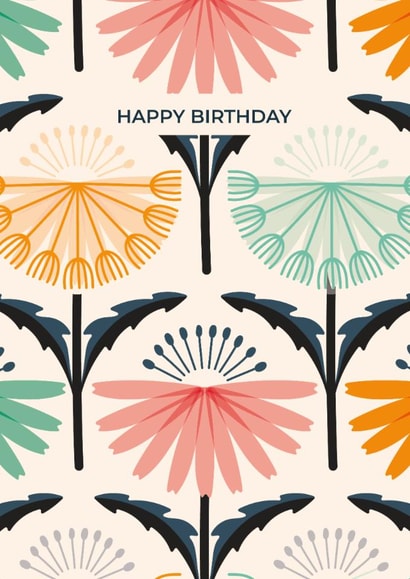 Bright Arty Dandelion Birthday Card created by Taya Cosgrove