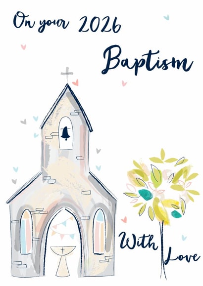 Classic Baptism Card - With Love - 2026 created by Katie Phythian Design
