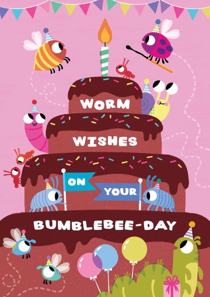 Cute Birthday Card - Bugs created by Samantha Kay Davies Illustration