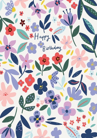 Pretty Birthday Card - Flowers - For Her created by Laura Pantony
