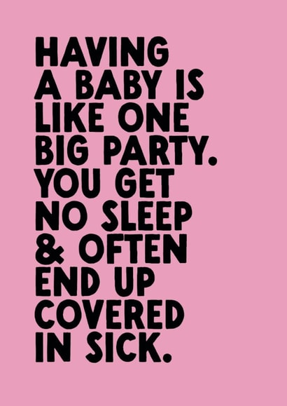 Funny New Baby Card - One Big Party created by The Buddy Fernandez Card Co.