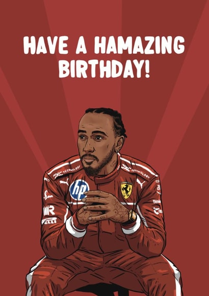 Formula One Birthday Card - Lewis Hamilton - Pun created by ZB CREATIVE