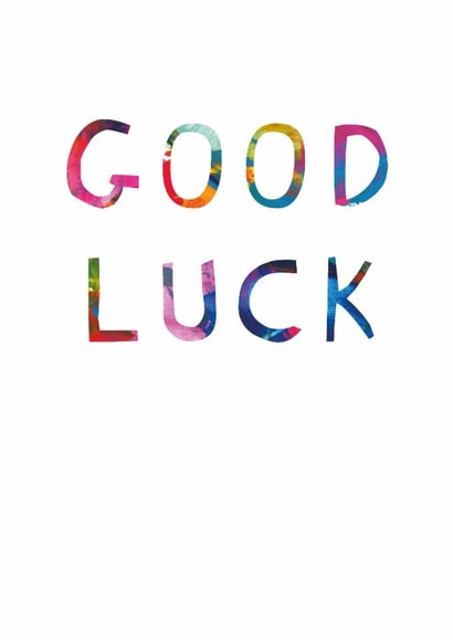 Classic Good Luck Card - Collaged Typography created by size3art