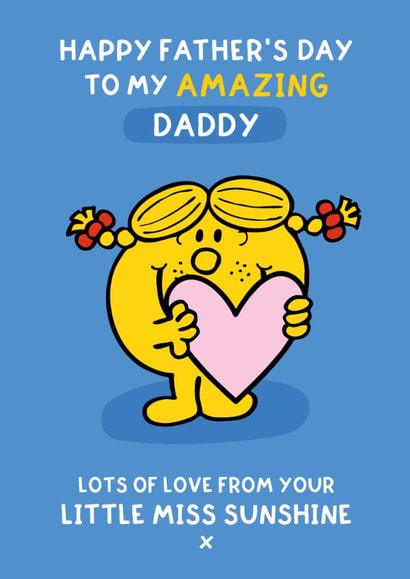 Cute Father's Day Card - For Daddy - Little Miss Sunshine - Mr. Men created by Mr. Men