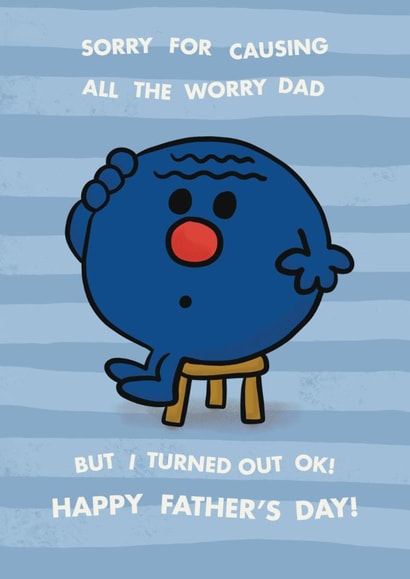 Funny Father's Day Card – Mr. Worry – Mr. Men created by Mr. Men