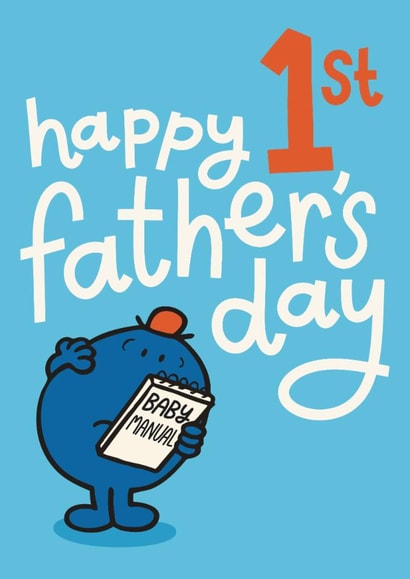 Cute Father’s Day Card - 1st - New Dad - Baby Manual created by Mr. Men