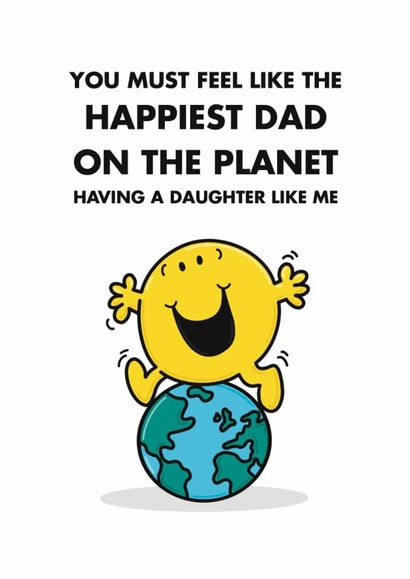 Cute Father’s Day Card - From Daughter - Mr. Happy created by Mr. Men