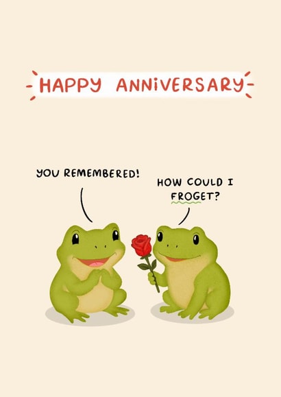 Cute Anniversary Card - How Could I Forget - Frogs created by Sydney Jo Designs