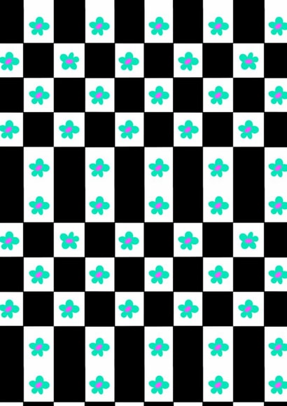 Cute checkered and floral card for your best friend created by Elina Diaz