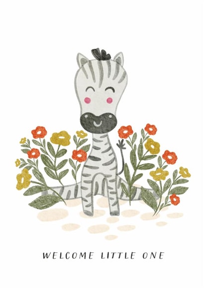 Cute New Baby Card - Zebra - Welcome Little One created by Nikita Jariwala
