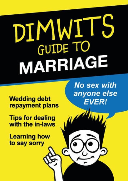 Funny Wedding Card - Dimwits Guide To Marriage created by Paul Stevens