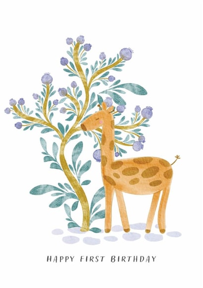 Cute Birthday Card - 1st - Giraffe created by Nikita Jariwala