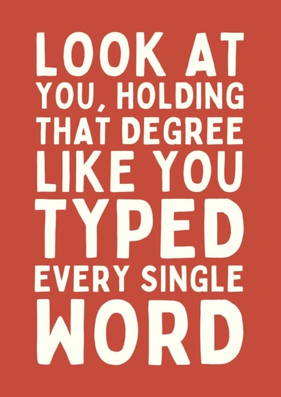 Funny Graduation Card - AI - Degree created by Sundiva Designs