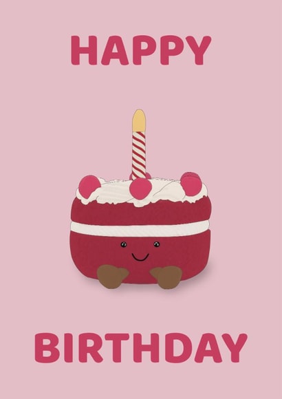 Cute Birthday Card - Cake - Jellycat created by Gards