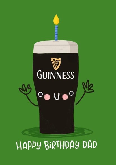 Cute Birthday Card - For Dad - Pint Of Guinness created by Nicola Watson