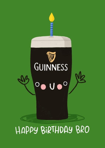 Cute Birthday Card - For Brother - Pint Of Guinness created by Nicola Watson