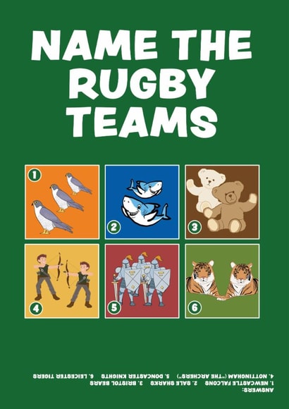 Funny Father's Day Card - Rugby Quiz - Picture Game created by MOJO Creative Studio