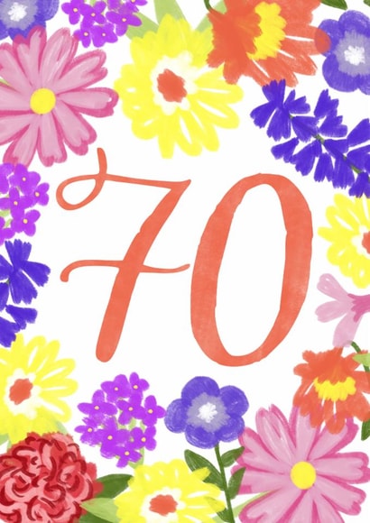 Classic Birthday Card - 70th - Pretty Florals created by Juniper and Rose Studio