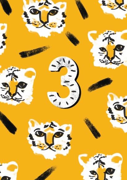 Cute 3rd Birthday Card - Tiger - Unisex created by Rebecca Prinn