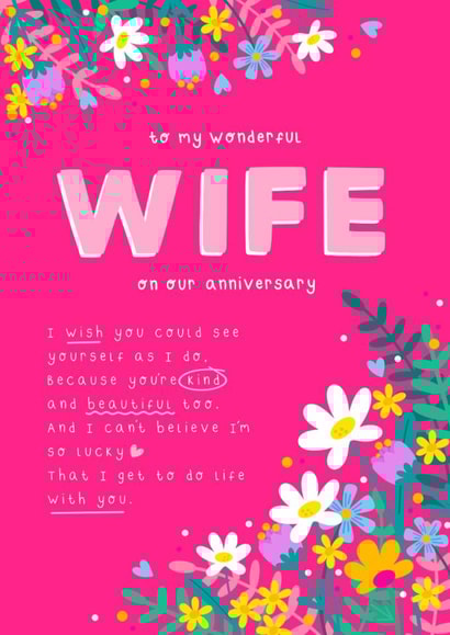 Heartfelt Anniversary Card - For Wife - Flowers created by Jessica Rachel Sharp