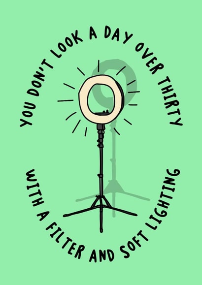 Cheeky 30th Birthday Card - Don't Look A Day Over Thirty - Filter created by Laura Nichol