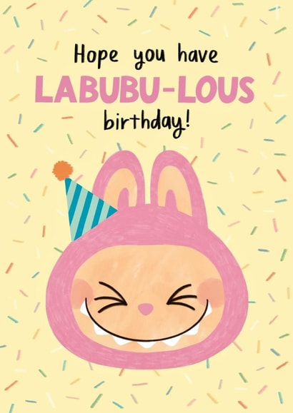 Cute Birthday Card - Labubu Doll created by Alice Mole Illustration
