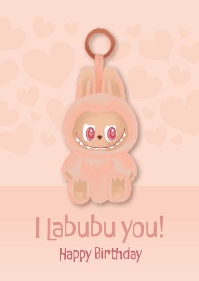Cute Birthday/Anniversary Card - Labubu Doll created by Philippa Elizabeth Illustration