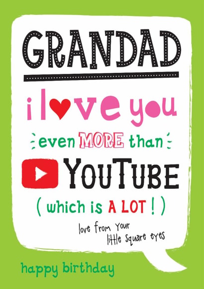 Funny Birthday Card - For Grandad - YouTube created by  la la la     Designs