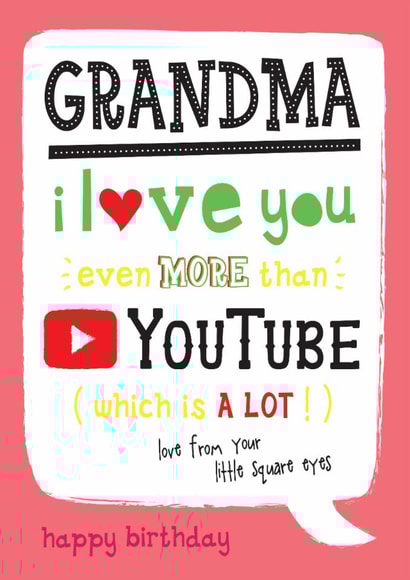 Funny Birthday Card - For Grandma - YouTube created by la la la Designs