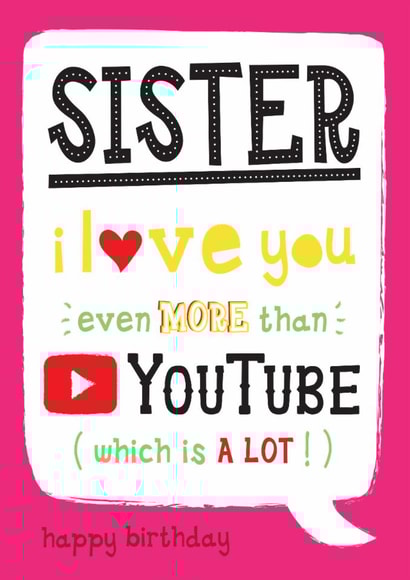 Funny Birthday Card - For Sister - YouTube created by la la la Designs