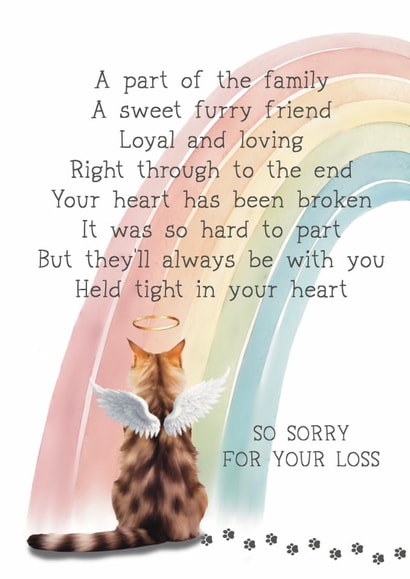 Heartfelt Sympathy Card - Pet Loss - Cat created by Giddy Kipper