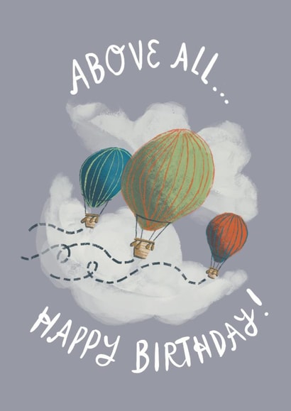 Classic Birthday Card - Above All - Hot Air Balloons created by Julep and Trubbs