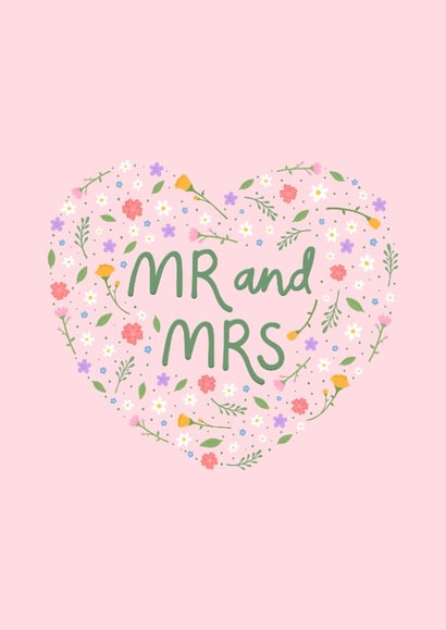 Pretty Wedding card - Mr And Mrs - Floral Heart created by Fliss Muir