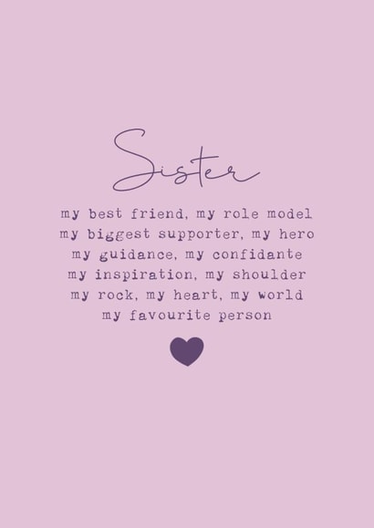 Classic Birthday Card - For Sister - Favourite Person created by Cake For Breakfast