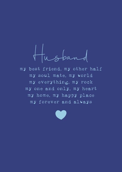 Classic Birthday/Anniversary Card - For Husband - Forever And Always created by Cake For Breakfast